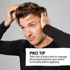Bumble and bumble styled hair side profile showing natural low-shine finish