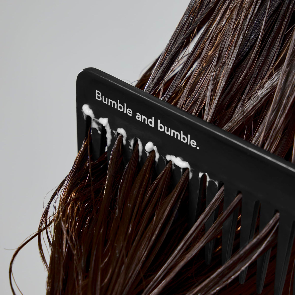 Bumble and bumble styled hair after use showing added shine and touchable finish