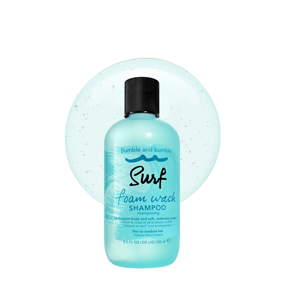 Bumble and bumble front bottle view showing label and benefit of lightweight texture