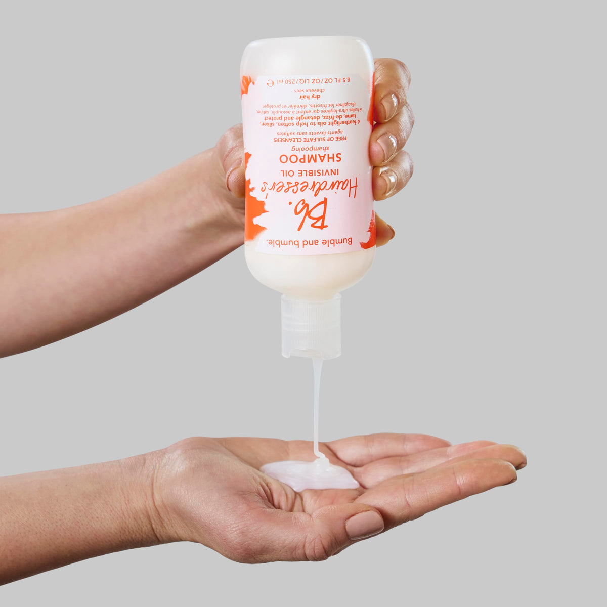 Bumble and bumble shampoo lather texture demonstrating gentle cleansing benefit