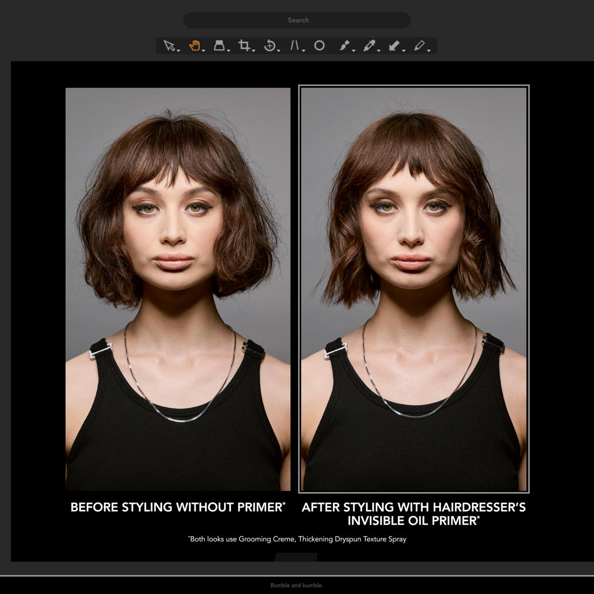 bumble and bumble oil droplet texture highlighting featherlight conditioning