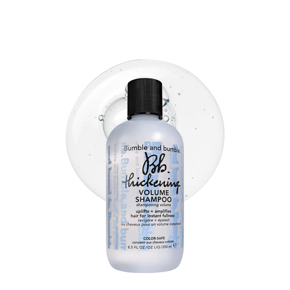 Bumble and bumble front bottle shot showing lightweight volumizing packaging and benefits