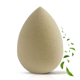 Bumfuzz front view of the green tea beauty sponge showing shape and finish for flawless blending