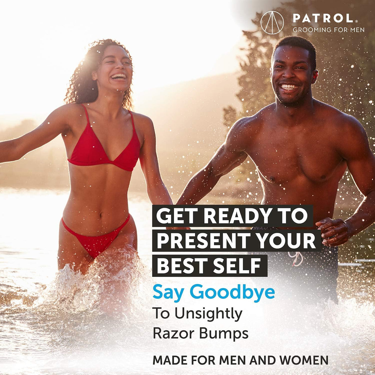 Bump Patrol applied to beard area to soothe razor bumps and reduce irritation