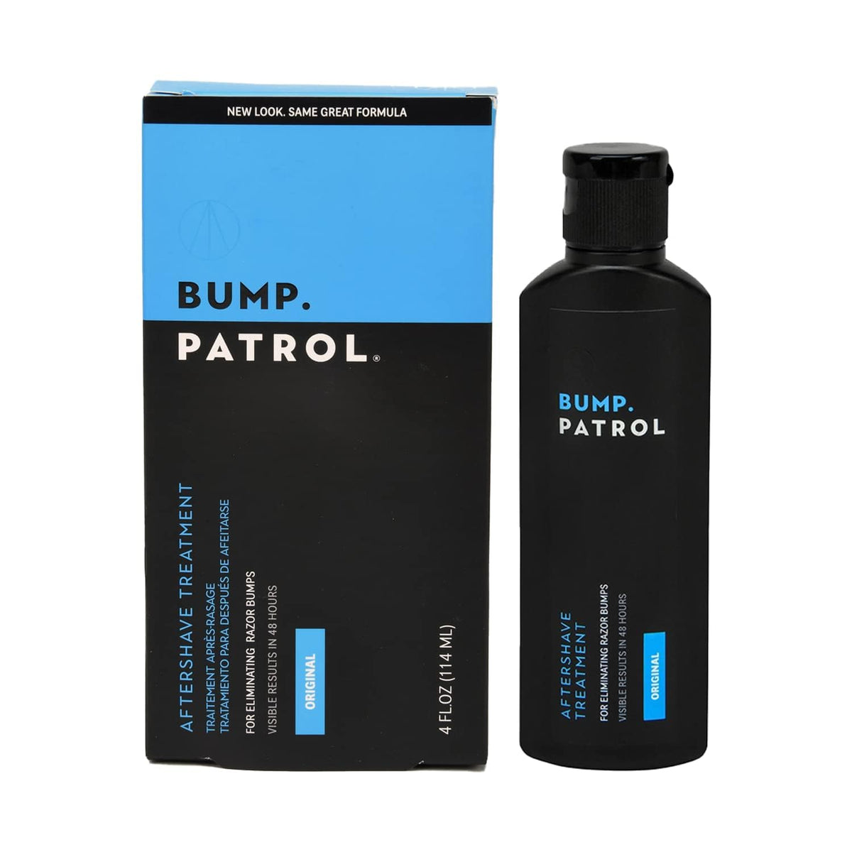 Bump Patrol front packaging showing bottle and label for reliable bump control