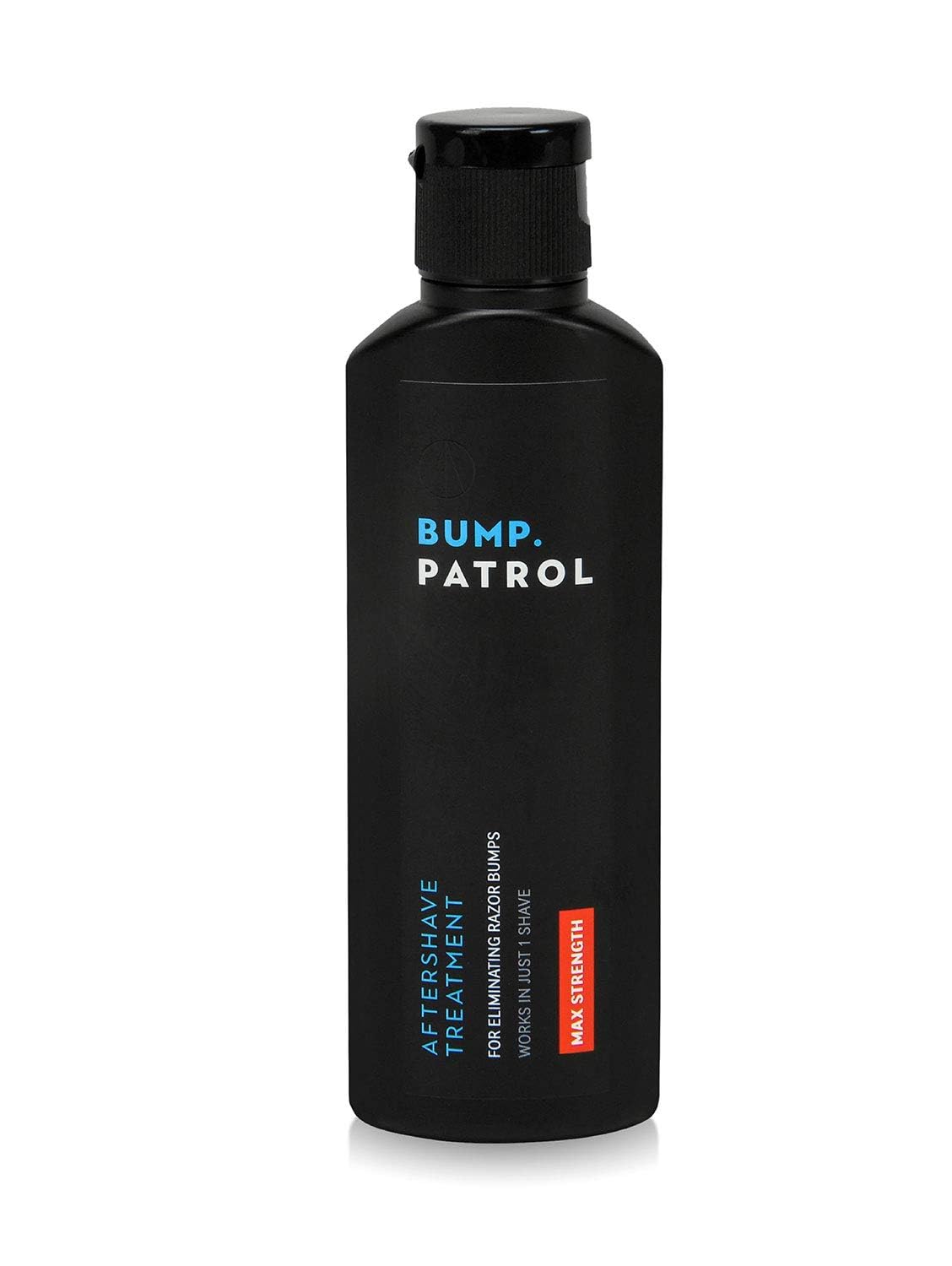 Bump Patrol bottle on bathroom counter for daily grooming routine