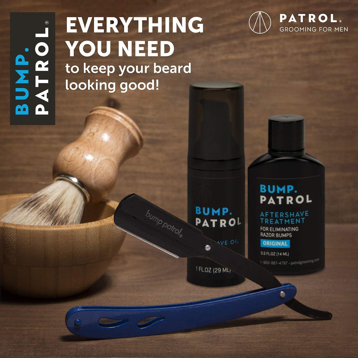 Bump Patrol next to ruler showing 4 oz compact travel-friendly size