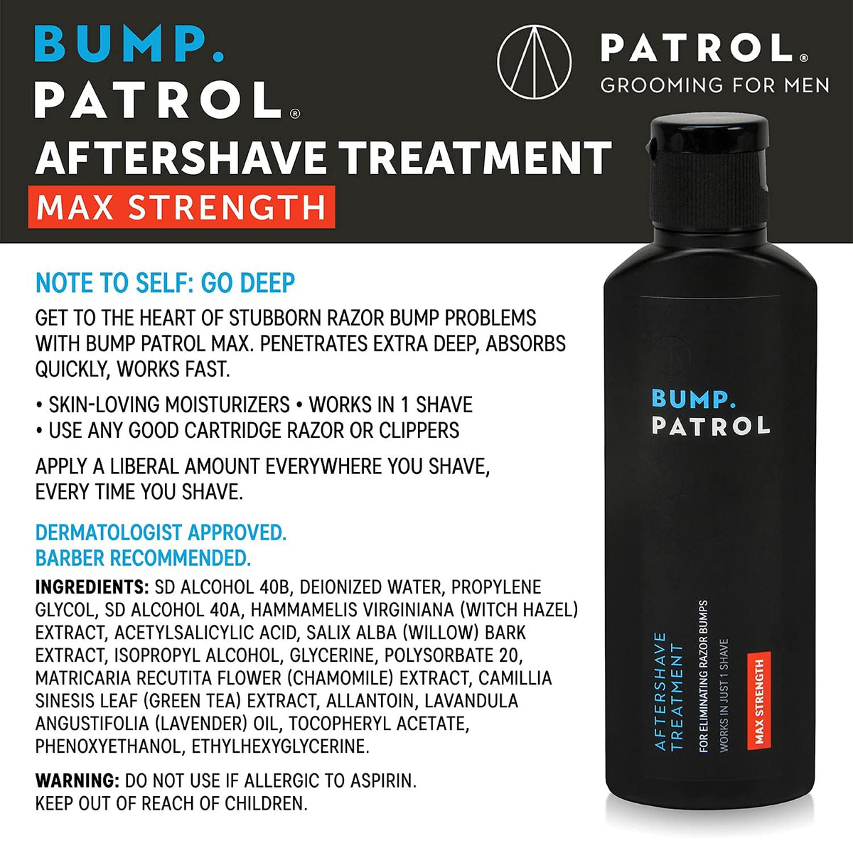 Bump Patrol serum texture close-up showing lightweight, hydrating finish