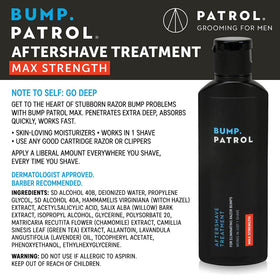Bump Patrol serum texture close-up showing lightweight, hydrating finish