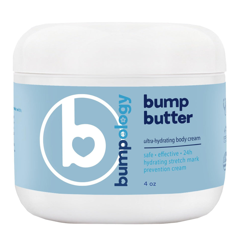 Bumpology jar front view showing label and 4 oz size for clear product recognition