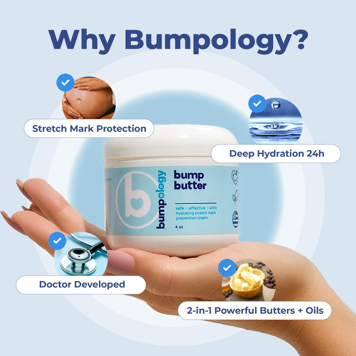 Bumpology jar on bedside table in cozy nursery scene suggesting calming daily use