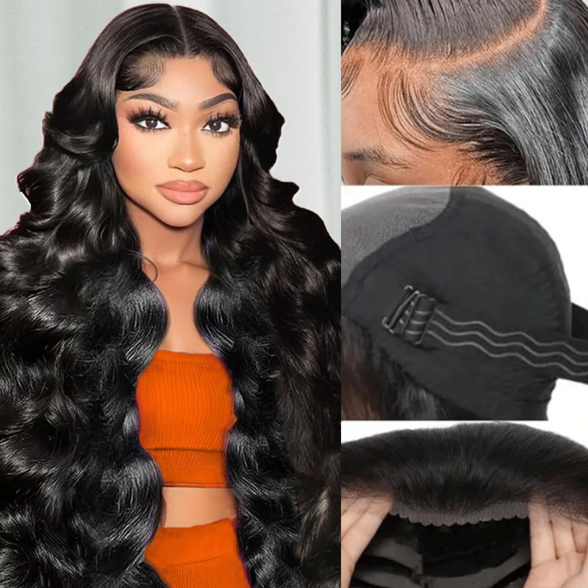bunGiol side profile on mannequin demonstrates body wave movement and styling versatility