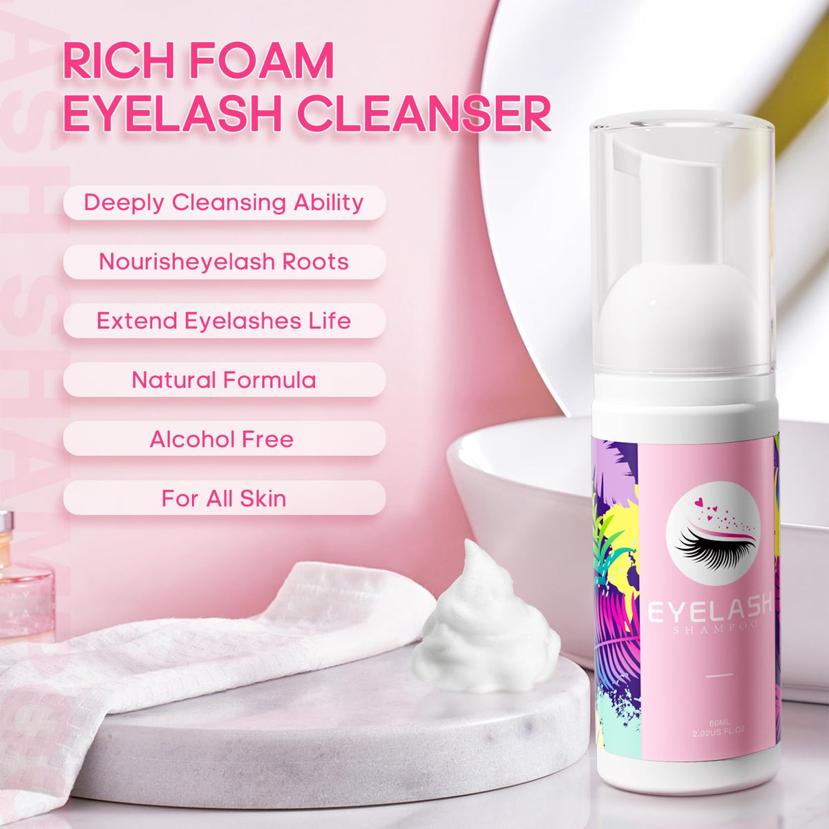 Buqikma foam texture close-up demonstrating gentle foaming action for deep cleaning