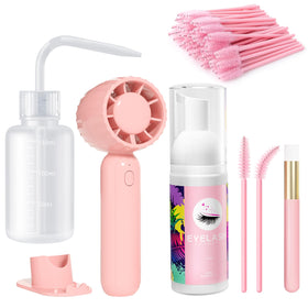 Buqikma front packaging showing full lash cleaning kit and easy at-home care