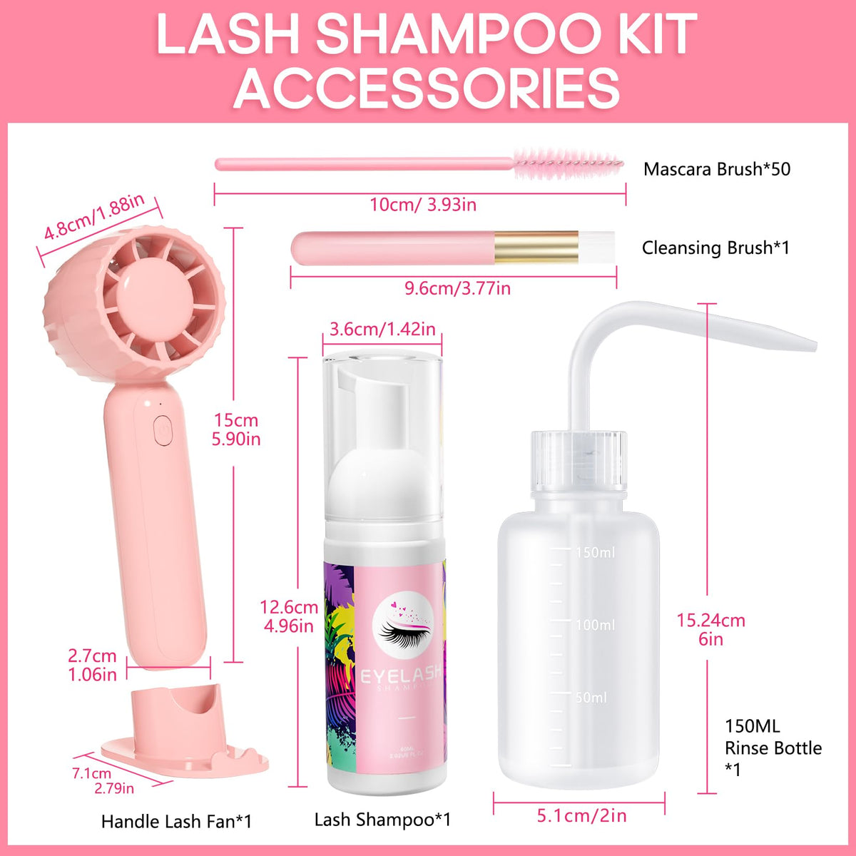 Buqikma mascara brush with 50 spoolies for precise cleansing and lash separation