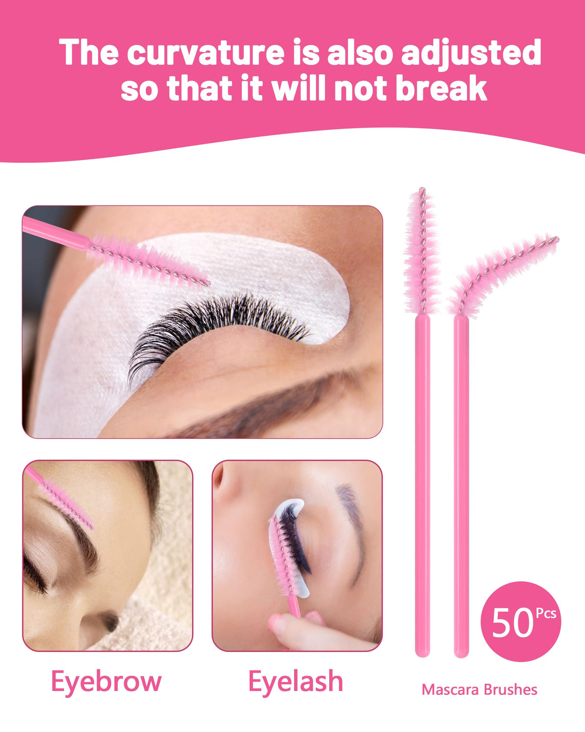 Buqikma 50 mascara wands ready to comb and separate lashes