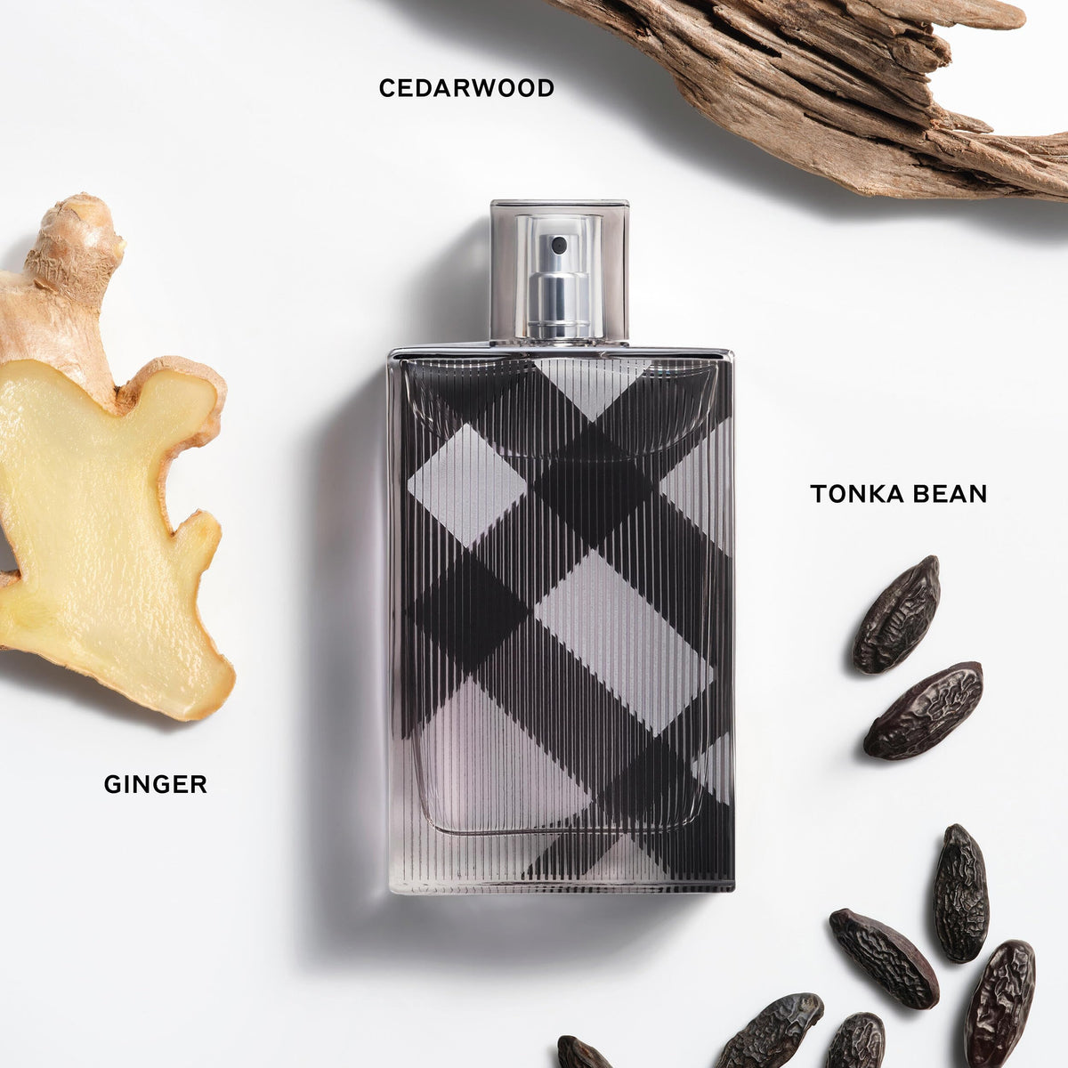 Burberry Brit side angle with cap visible showing bottle silhouette benefit: compact, travel-friendly size
