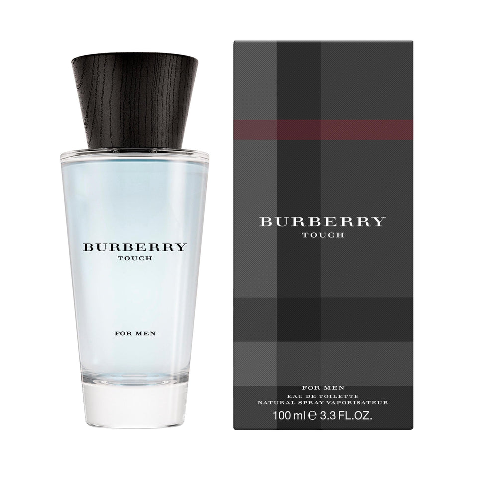 Burberry Touch bottle front view showing clear glass and elegant design benefit: easy identification