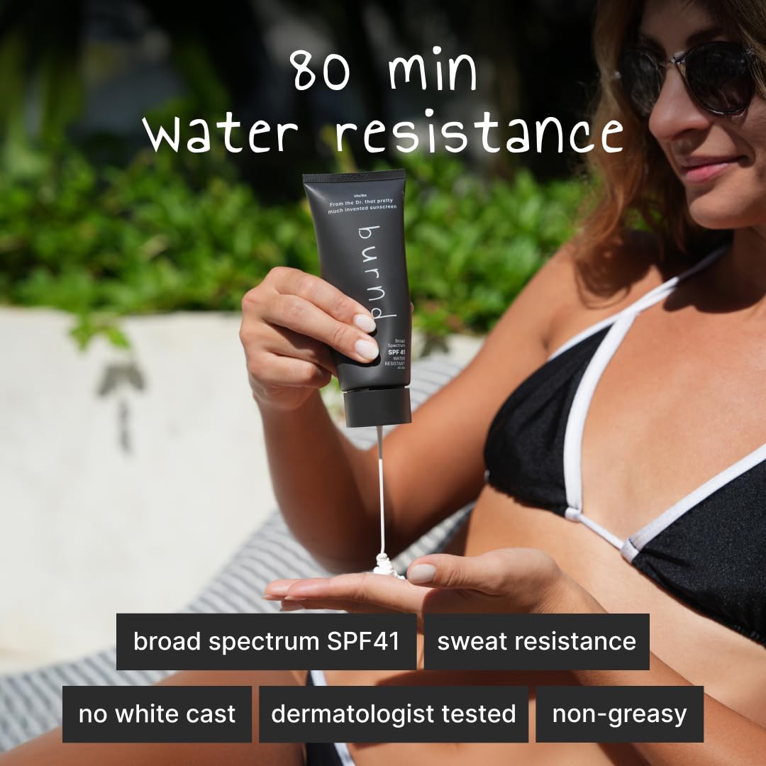 burnd applied to face demonstrating non-greasy, clear wear