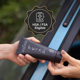 burnd lotion absorbing into skin showing quick dry feel