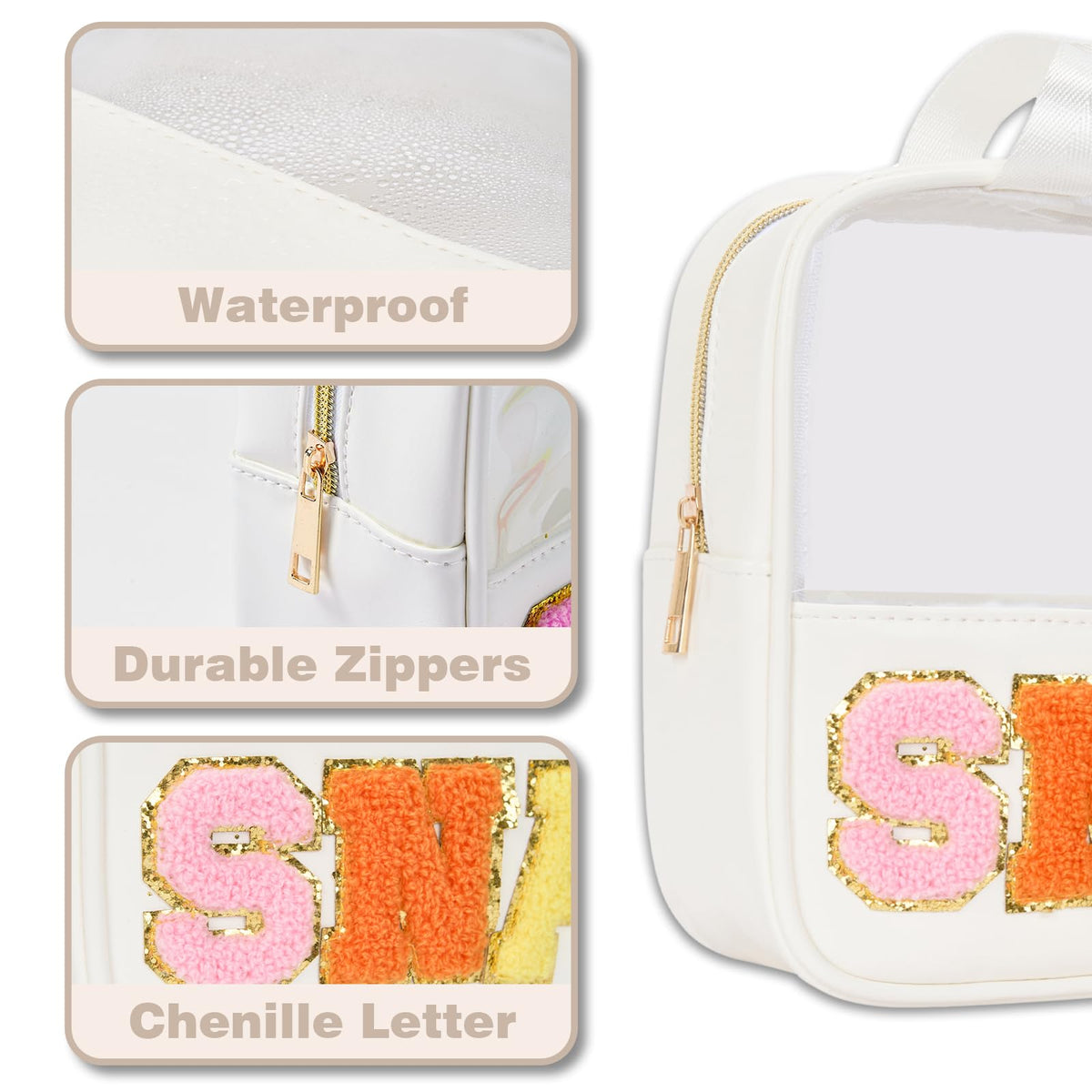 Burskit zipper and PU leather handle detail showing durable construction and easy grab