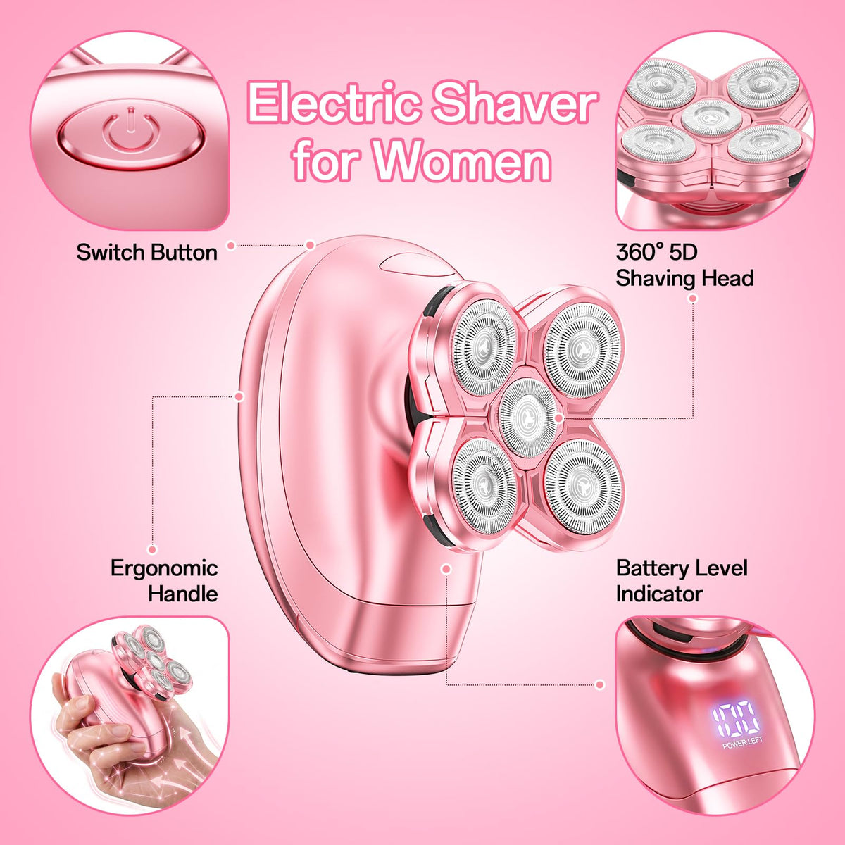 Burtily waterproof shaver in shower illustrating wet use convenience benefit