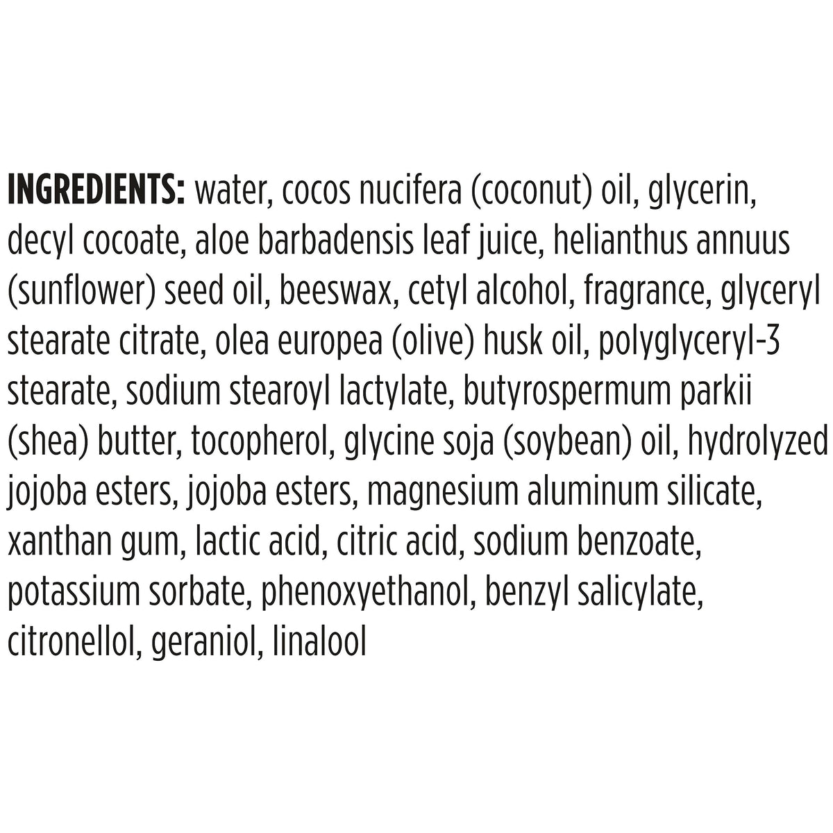 Burt's Bees label close-up showing ingredients and natural claim