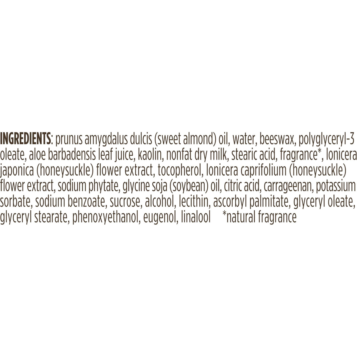 Burt's Bees almonds and milk visual highlighting natural ingredients benefit