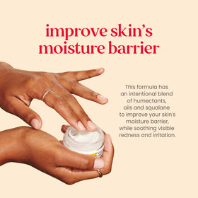 Burt's Bees applying cream to face at night for calming moisture