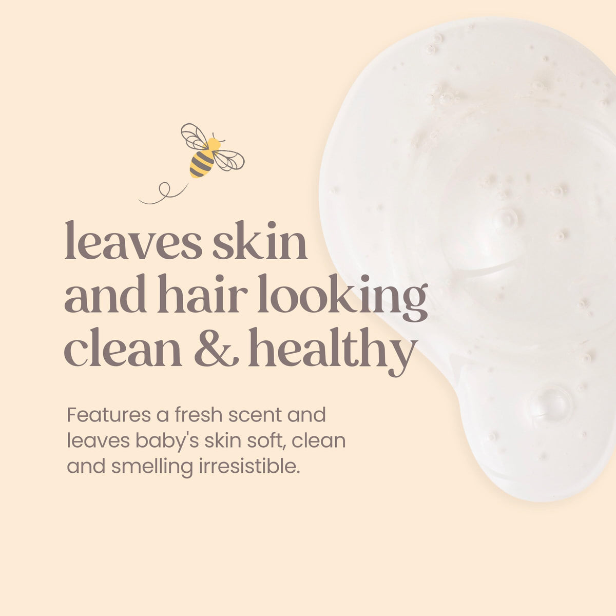 Burt's Bees creamy foam texture close-up illustrating gentle lather