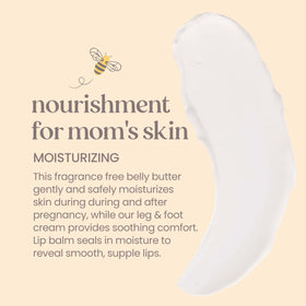 Burt's Bees belly butter jar top view showing nourishing creamy texture benefit
