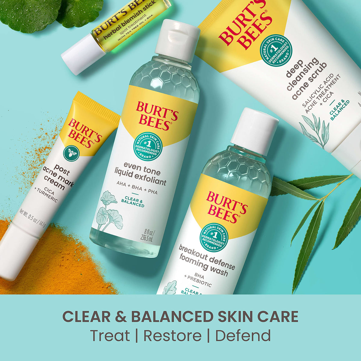 Burt's Bees applying stick to cheek demonstrating targeted blemish coverage