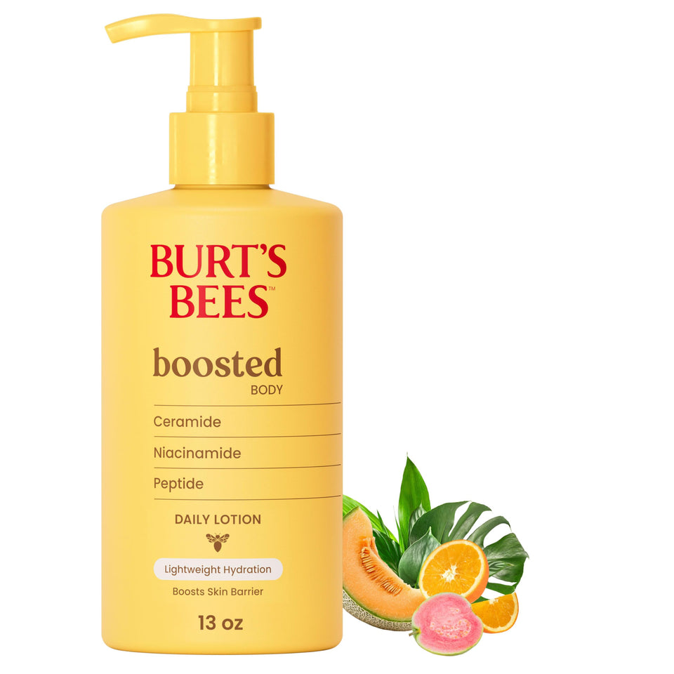 Burt's Bees front bottle view showing label and tropical scent for daily hydration