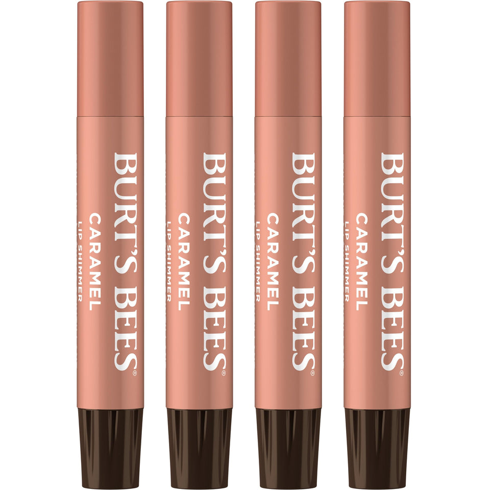 Burt's Bees caramel front packaging showing shade and shimmer benefit