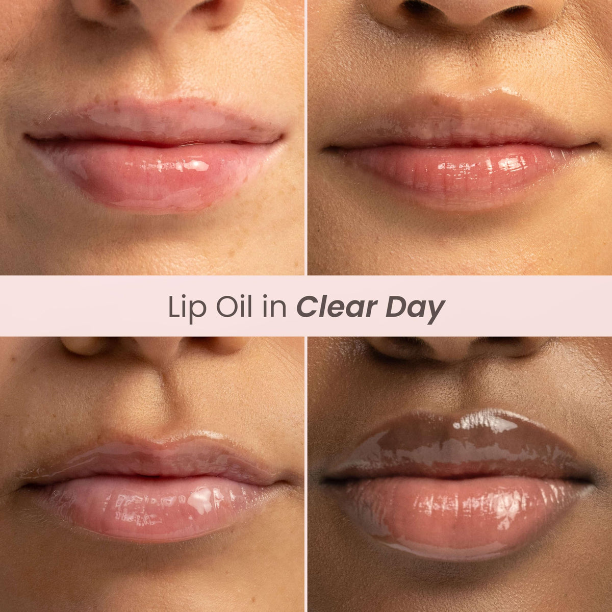 Burt's Bees applied over lipstick demonstrating high-shine, tint-free topcoat effect