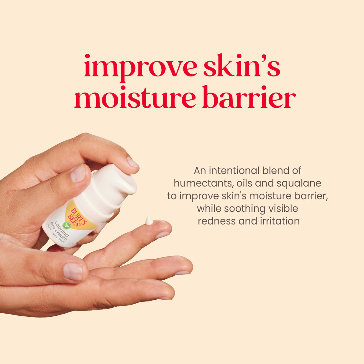 Burt's Bees open jar texture showing smooth cream for fast-absorbing hydration
