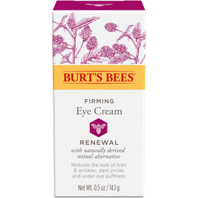 Burt's Bees eye cream on bathroom shelf in lifestyle scene implying everyday use