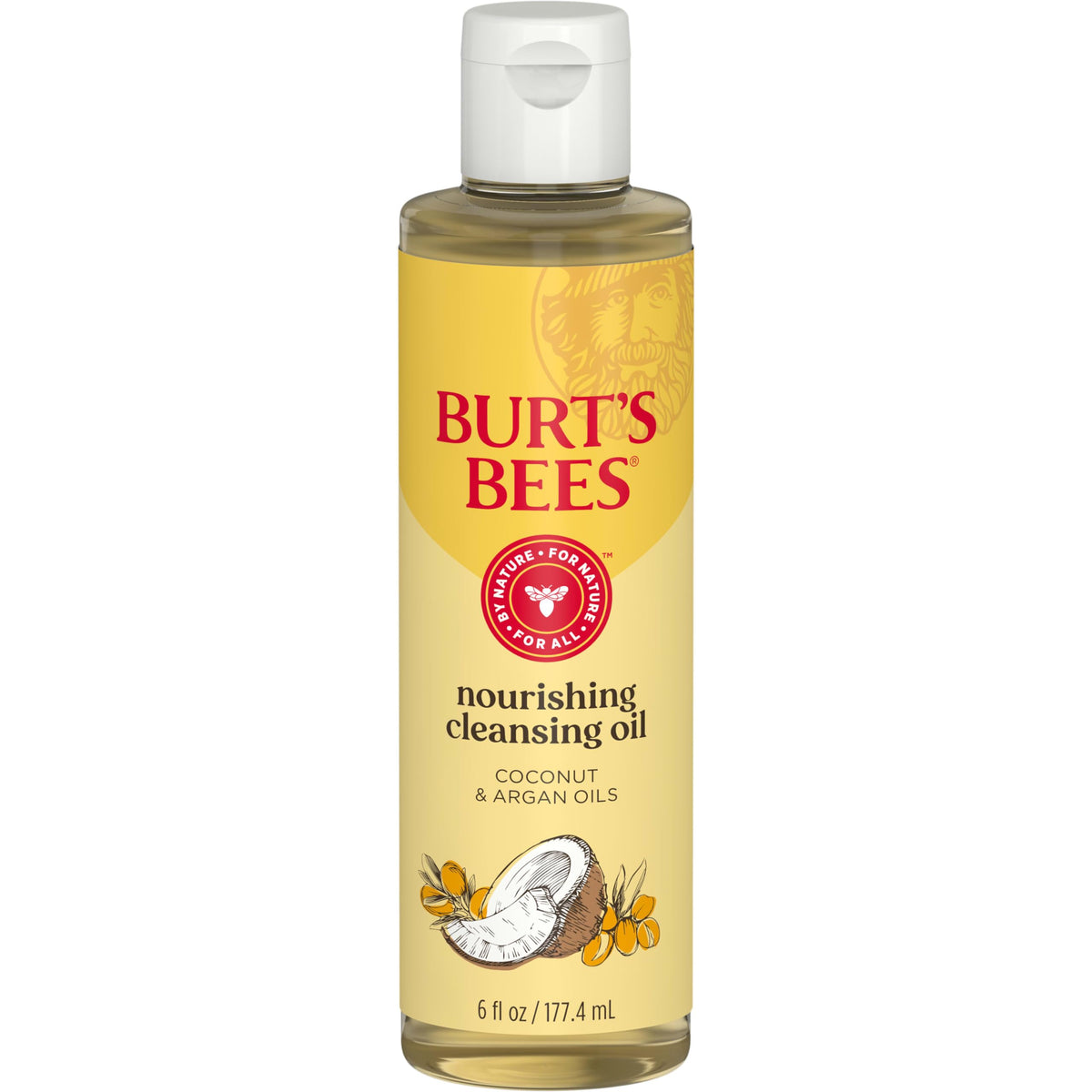 Burt's Bees front packaging 6 fl oz bottle showing natural-origin cleanser benefits