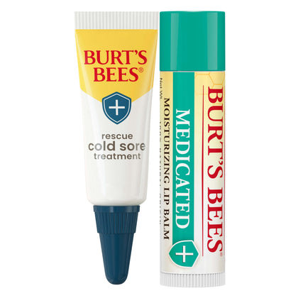 Burt's Bees front packaging showing both treatment and balm, fast relief at hand