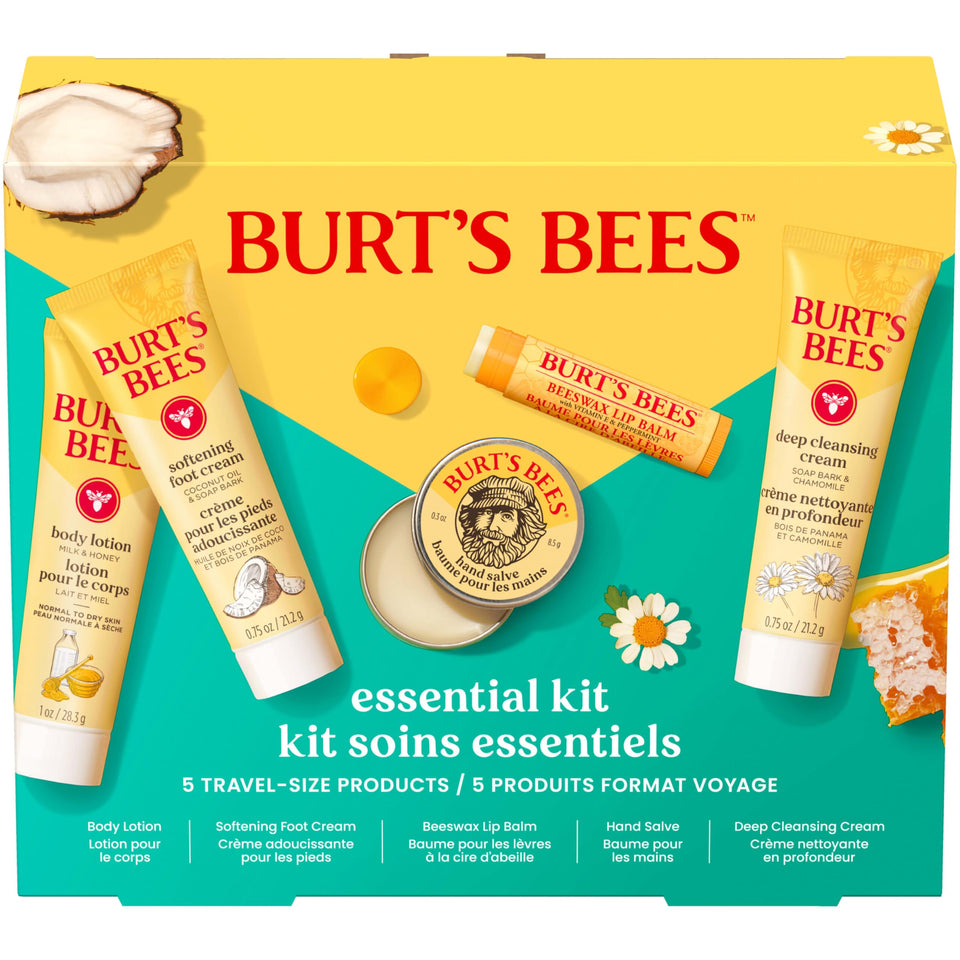 Burt's Bees front packaging essentials set shown gift-ready
