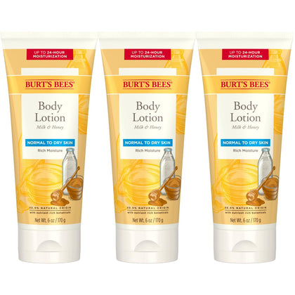 Burt's Bees front packaging showing milk and honey for clean hydration