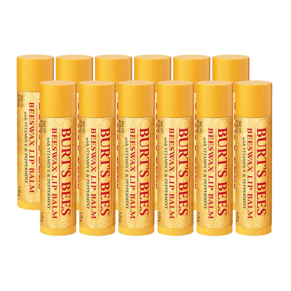 Burt's Bees front packaging showing 12 tubes and brand clarity for easy gifting