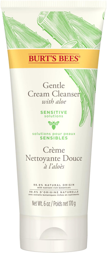 Burt's Bees front packaging showing gentle cream cleanser and benefits