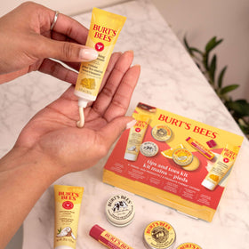 Burt's Bees gift-ready box staged in a lifestyle scene for easy present giving