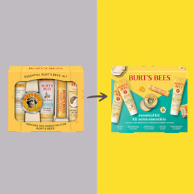 Burt's Bees hand salve jar top view emphasizing concentrated care