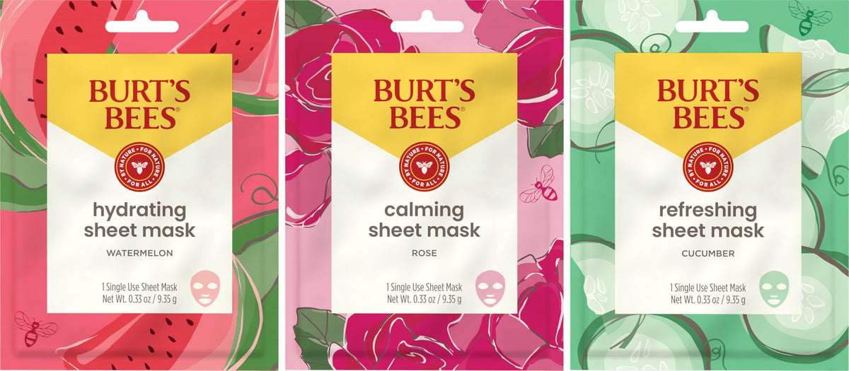 Burt's Bees hydrating watermelon mask close-up highlighting moisturizing formula