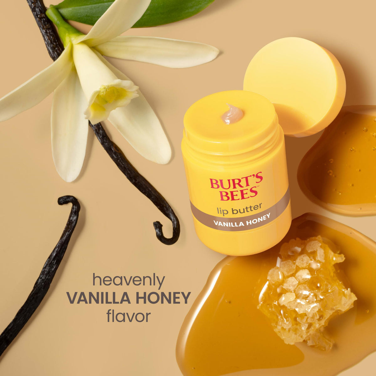 Burt's Bees lip butter in hand for scale and on-the-go convenience