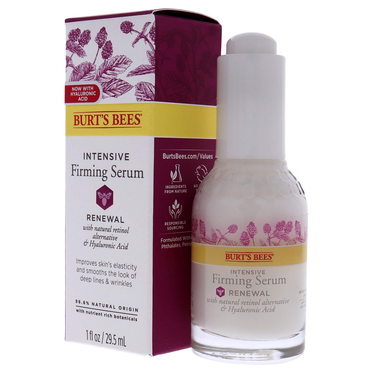 Burt's Bees white hibiscus and apple ingredients emphasizing nourishing botanicals