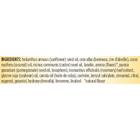 Burt's Bees ingredients with pomegranate visual emphasizing natural extracts