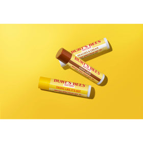 Burt's Bees ingredients display with shea and almond oil indicating nourishing hydration